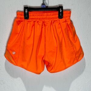 Lululemon hotty hots shorts size 4 orange bright